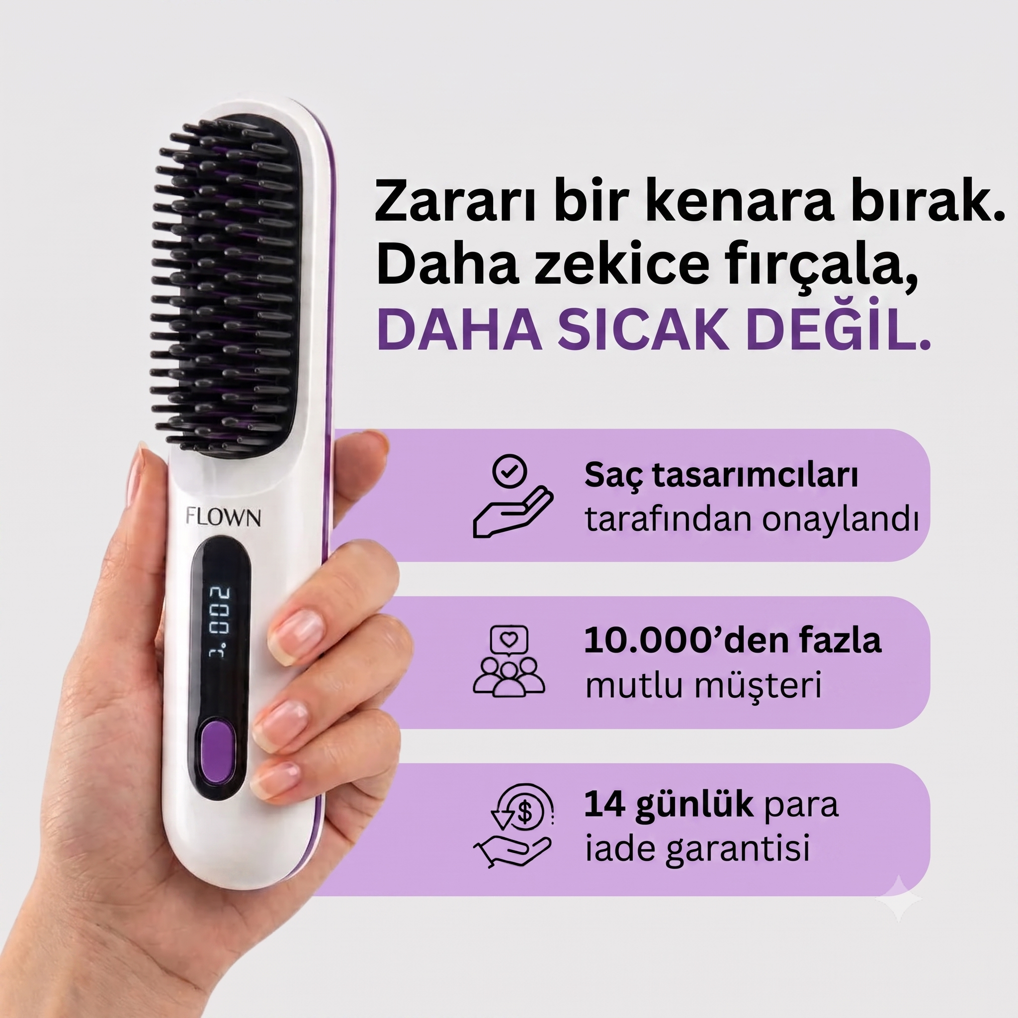 BRUSHLIX Kablosuz Şarjlı Saç Düzleştirici