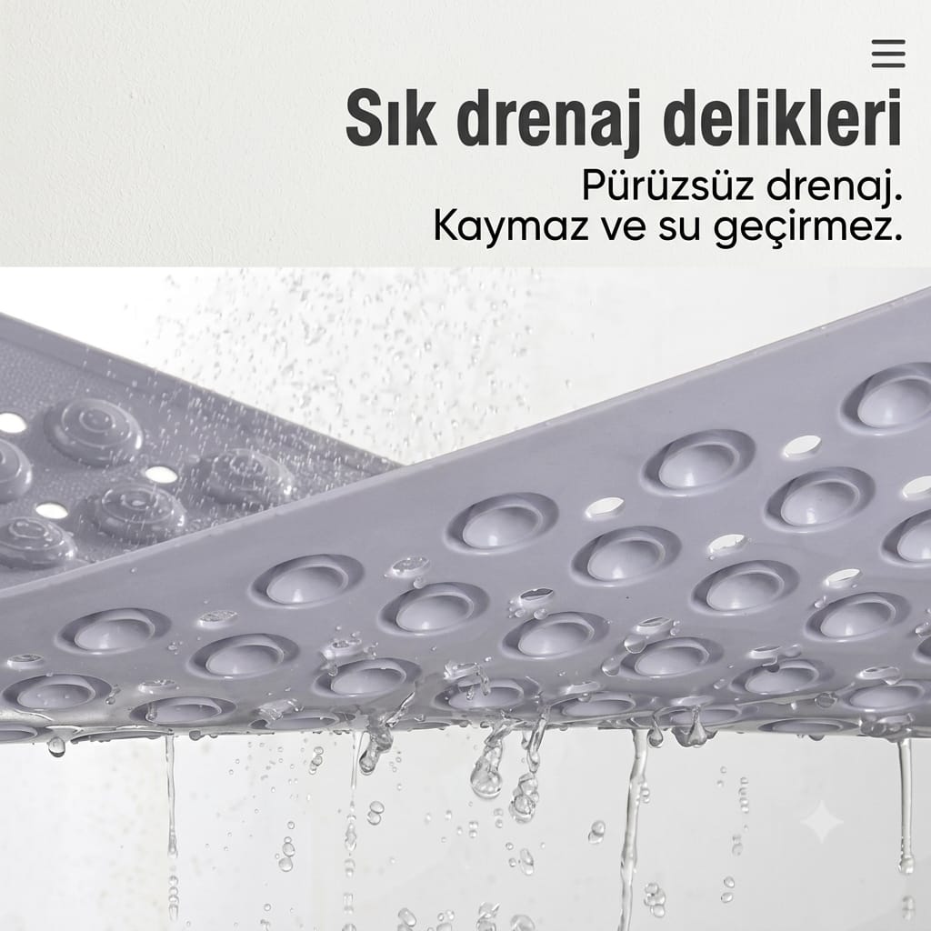 Kaymaz Duş Paspası ve Saplı Sırt Fırçası