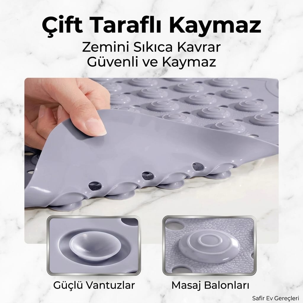 Kaymaz Duş Paspası ve Saplı Sırt Fırçası