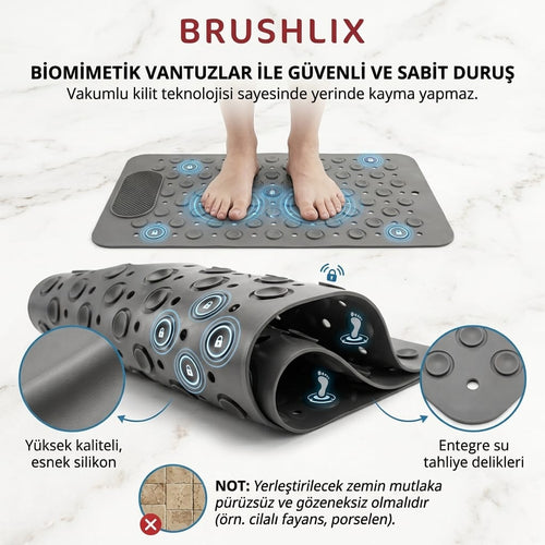 Brushlix Duş Paspası Kaymaz ve Ayak Fırçalı